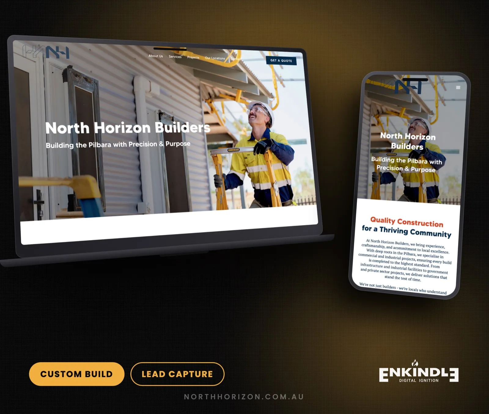 North Horizon Builders website design and development by Enkindle Group, Perth