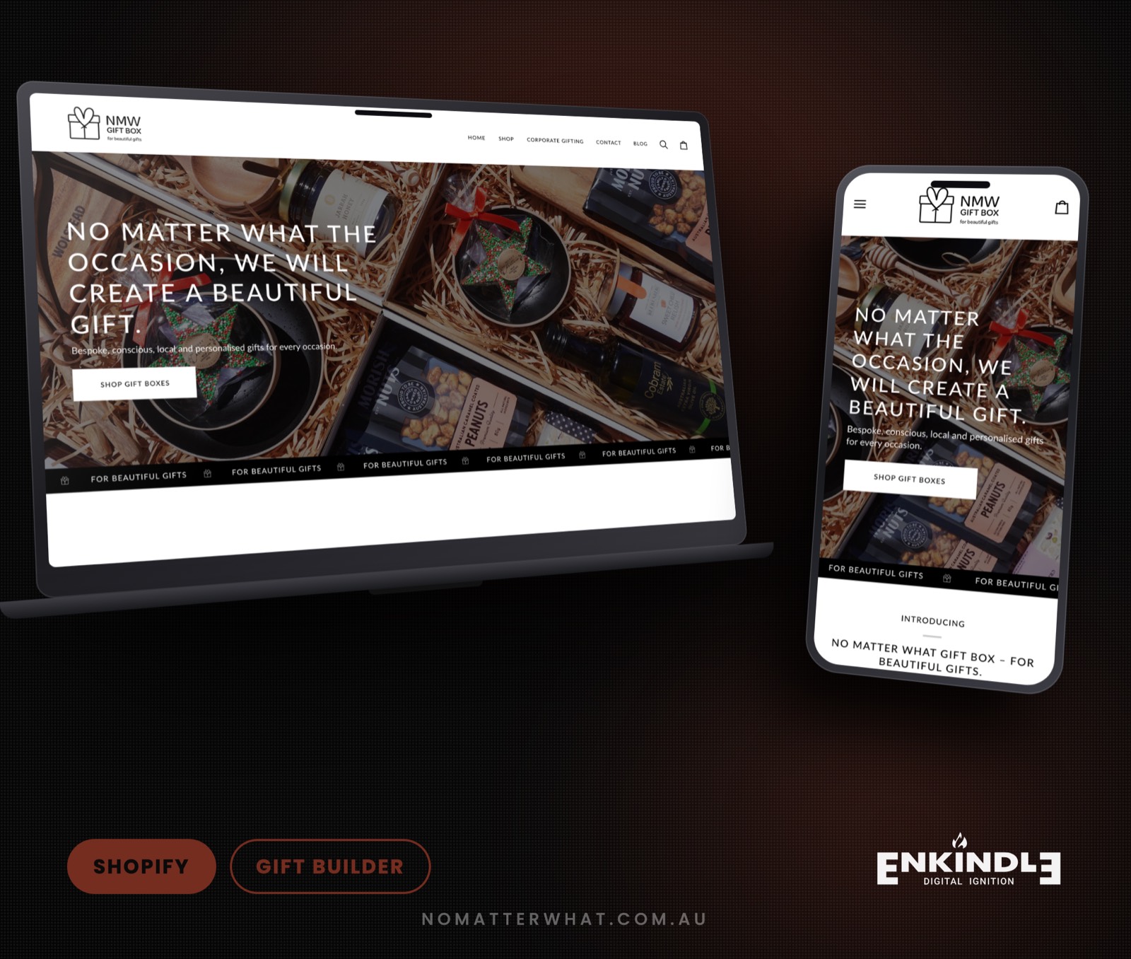 No Matter What Shopify store design and build by Enkindle Group
