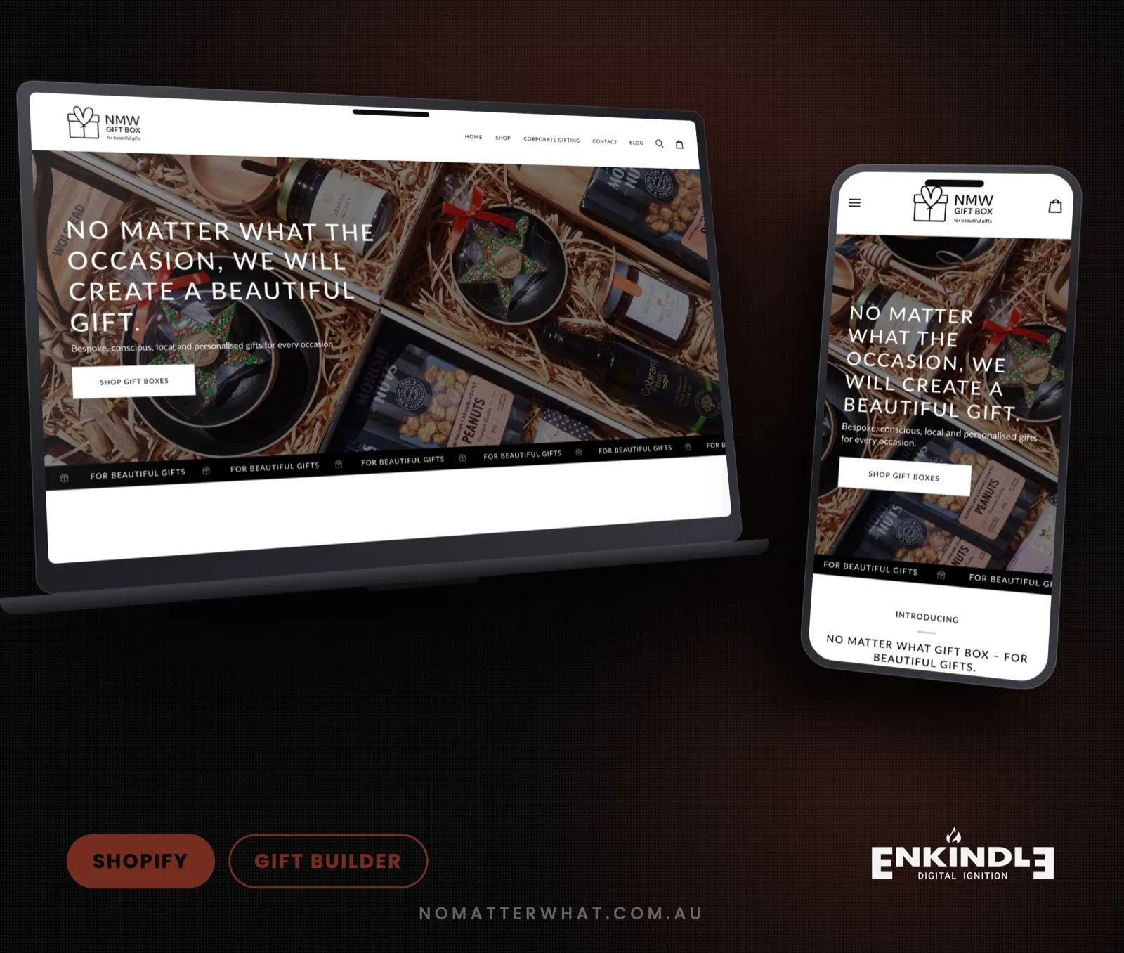 No Matter What Shopify store design and build by Enkindle Group