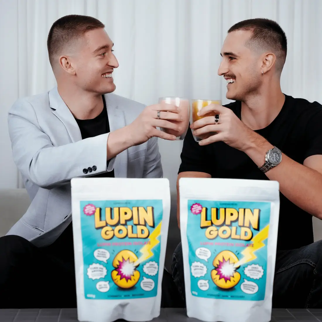 Enkindle Group founders with Lupin Gold, a brand they built and run