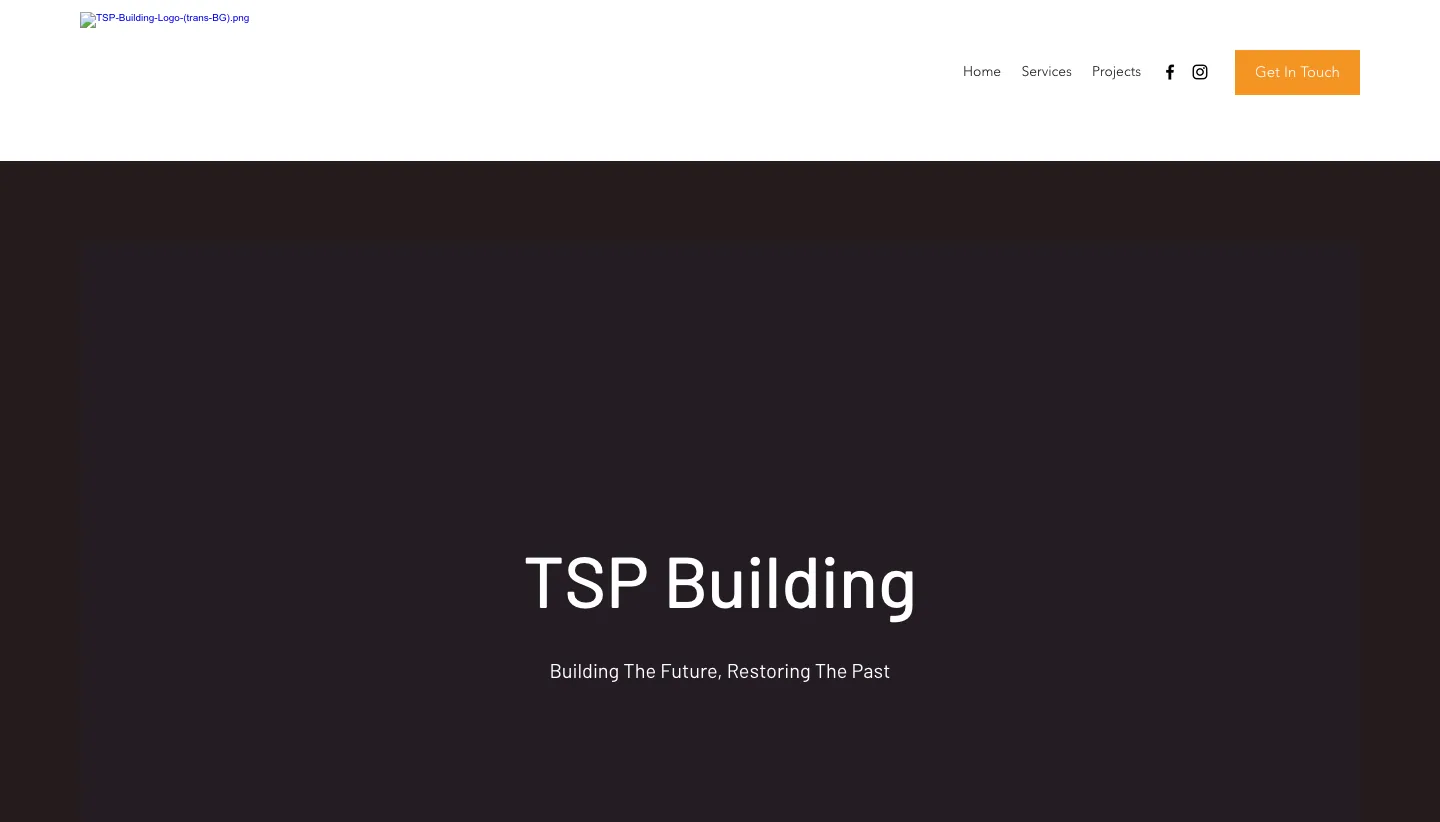 The previous TSP Building website, from the Internet Archive copy of 15/10/2024