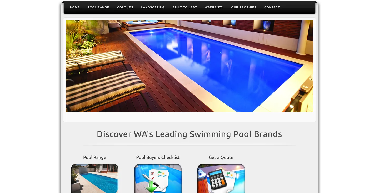 The previous Great Southern Pool Service website, from the Internet Archive copy of 14/10/2024