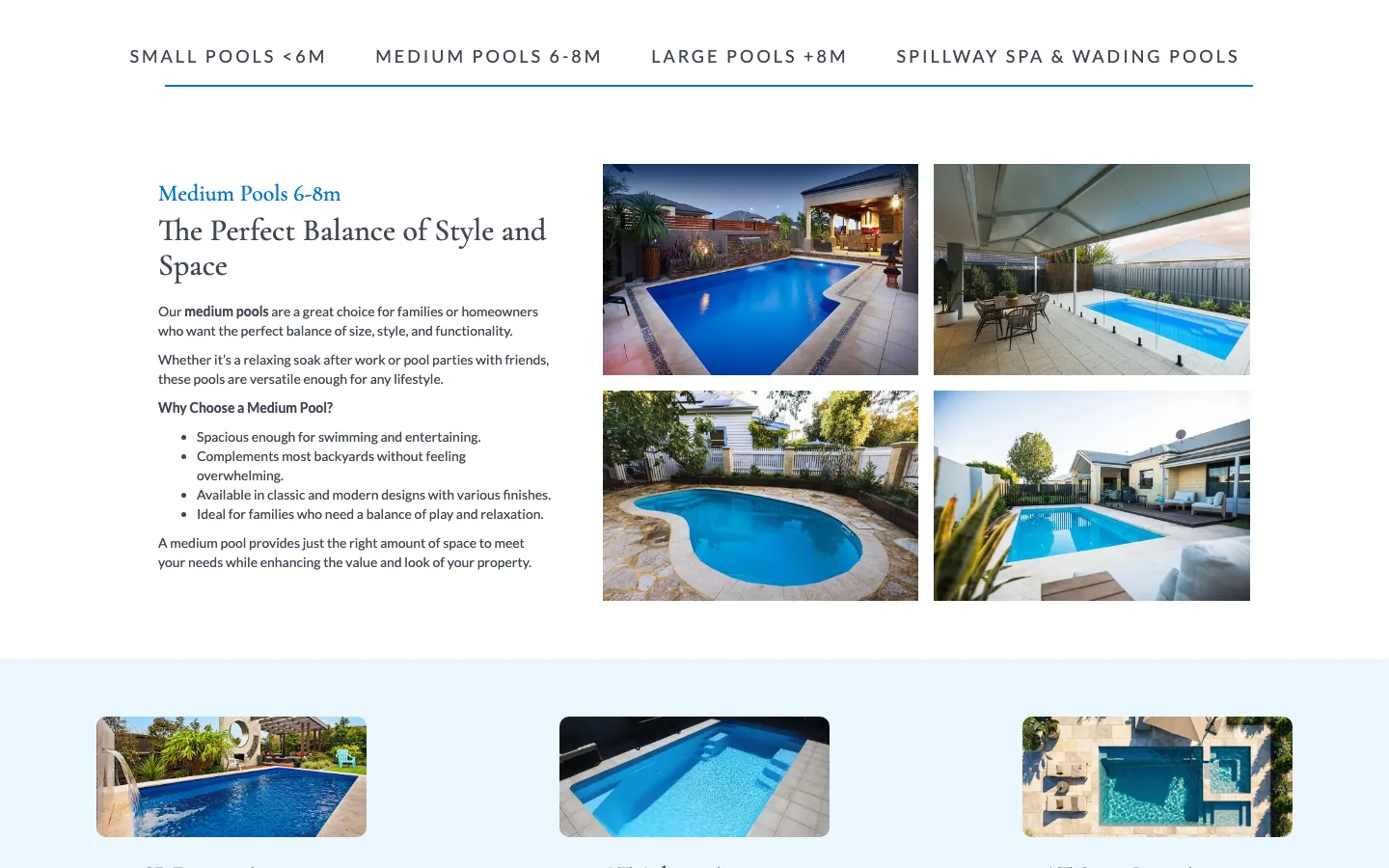 A pool range page on gspoolservice.com.au, captured 08/10/2026