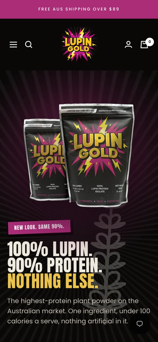 The Lupin Gold homepage on a phone