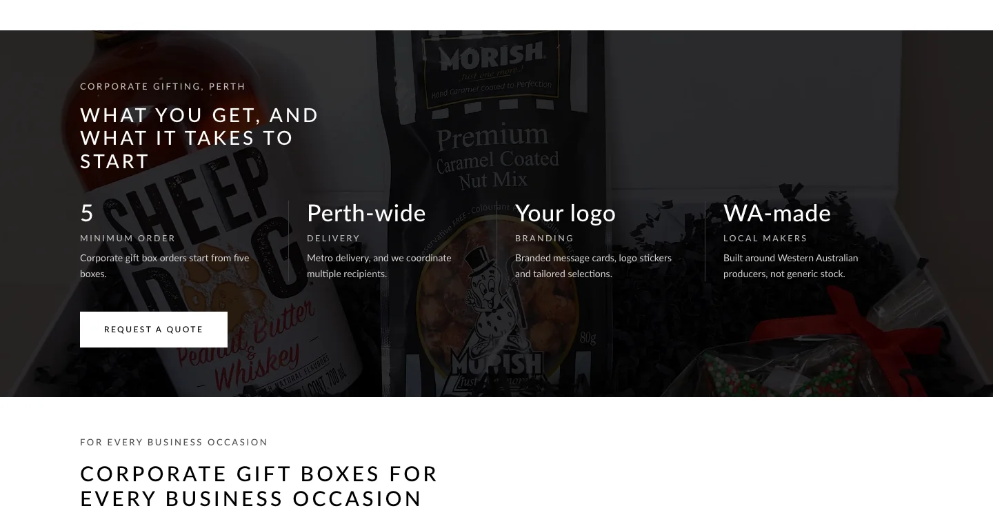 The facts band on a No Matter What corporate gifting page, captured 08/10/2026