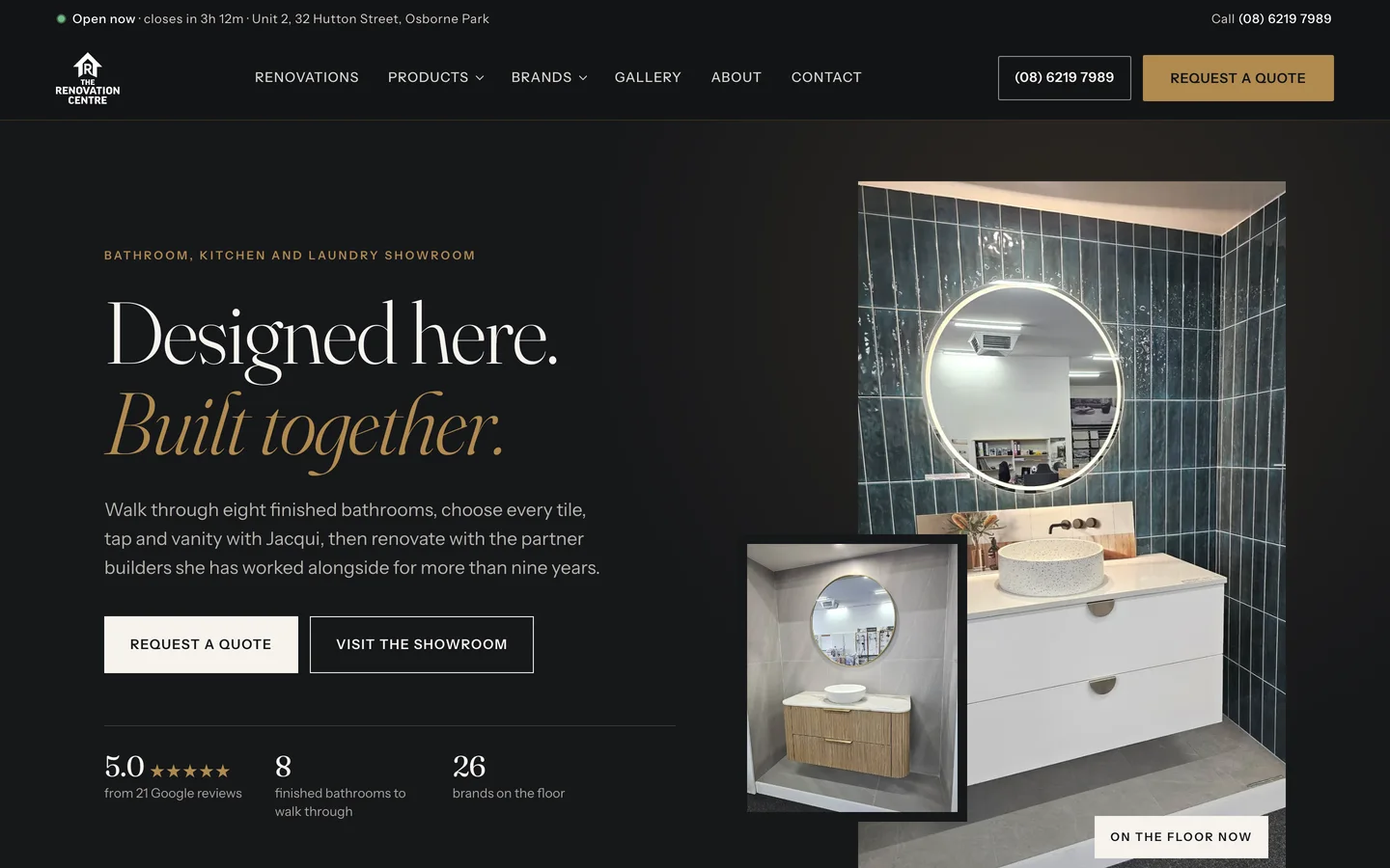 The Renovation Centre homepage we designed and built