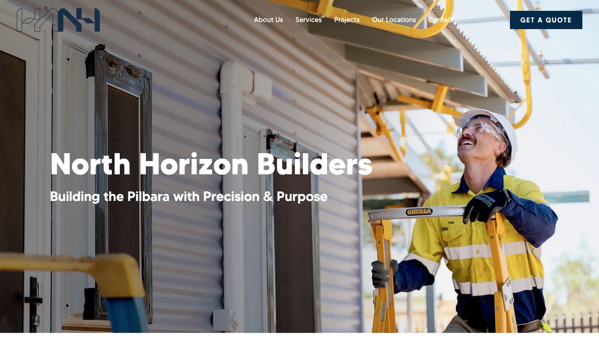 North Horizon Builders website homepage, built by Enkindle Group on Webflow