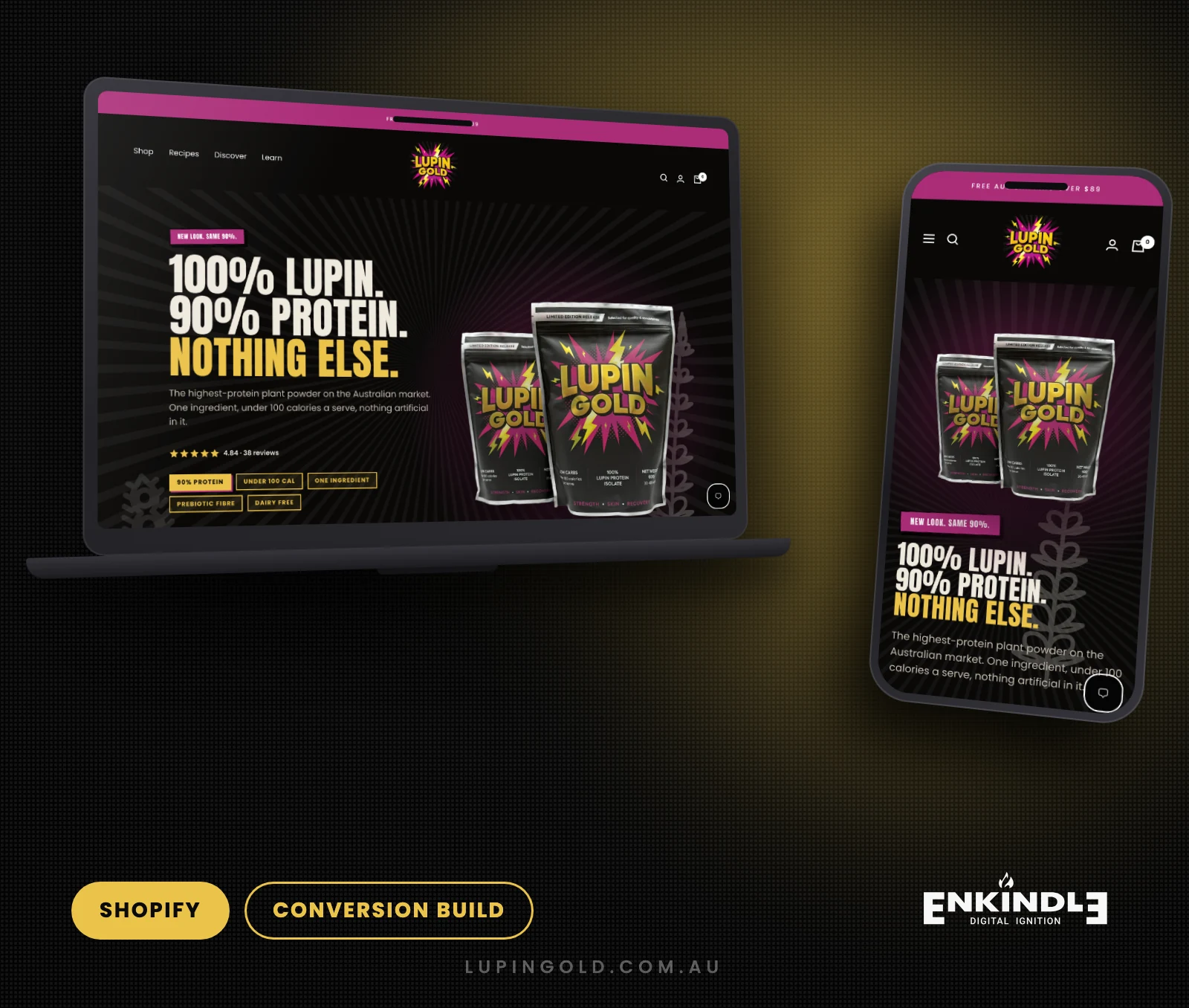 Lupin Gold ecommerce website design and development by Enkindle Group