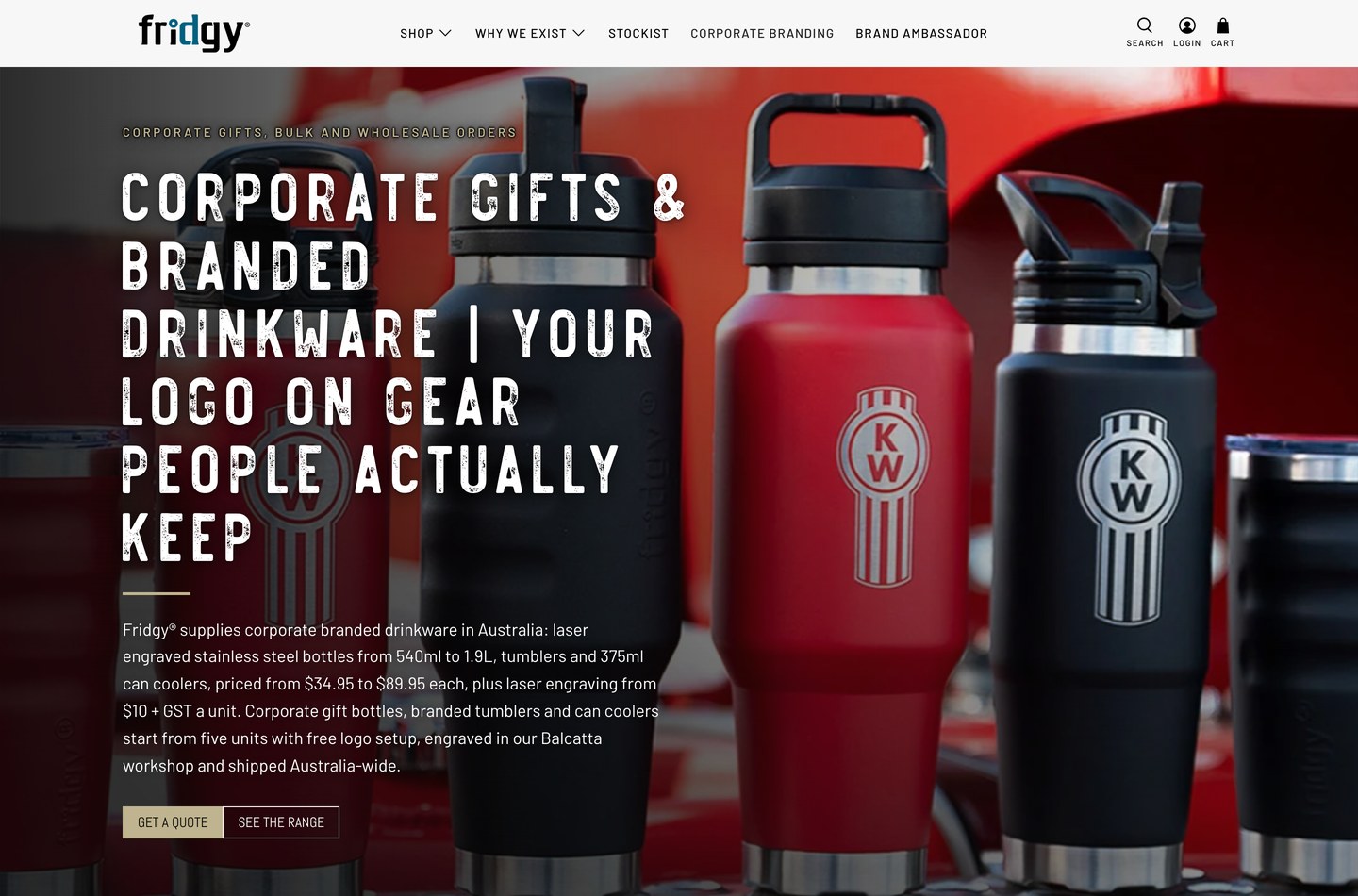 The rebuilt Fridgy corporate branding page, live since August 2026
