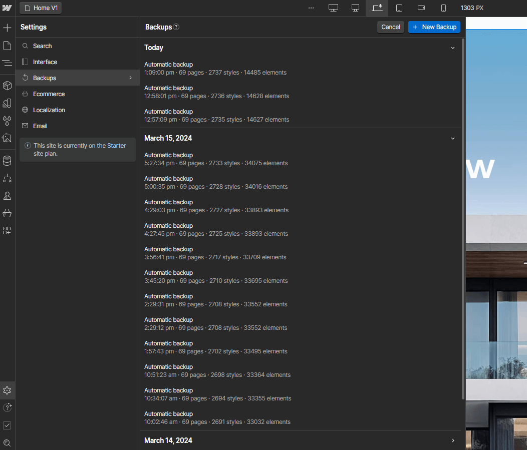Backups - Property X Webflow Template