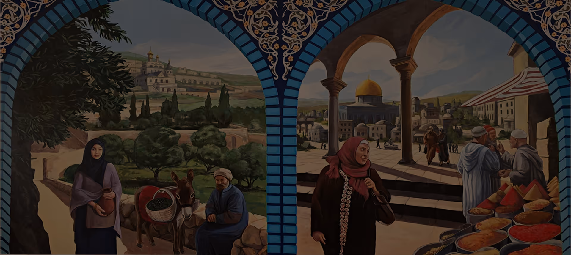 Jerusalem Garden restaurant interior painting in downtown Ann Arbor