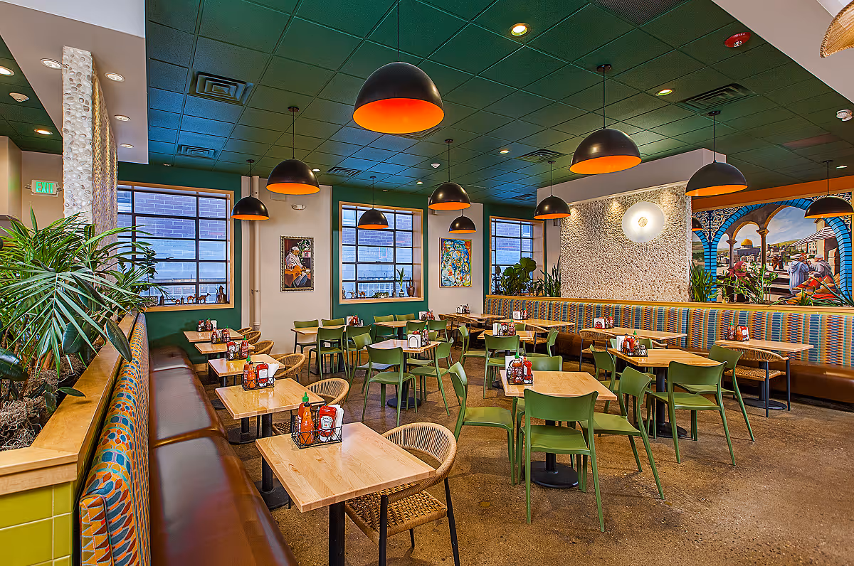 Interior view of Jerusalem Garden restaurant