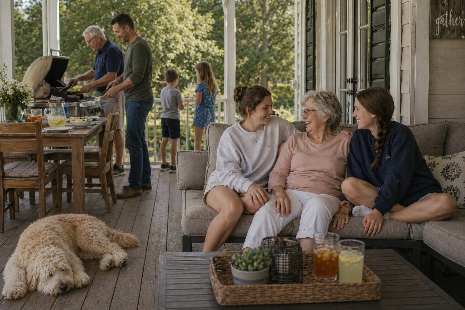 image of mourning family