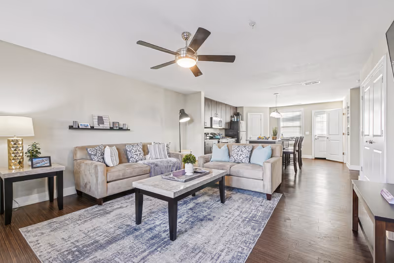 Living room with couches and coffee table
