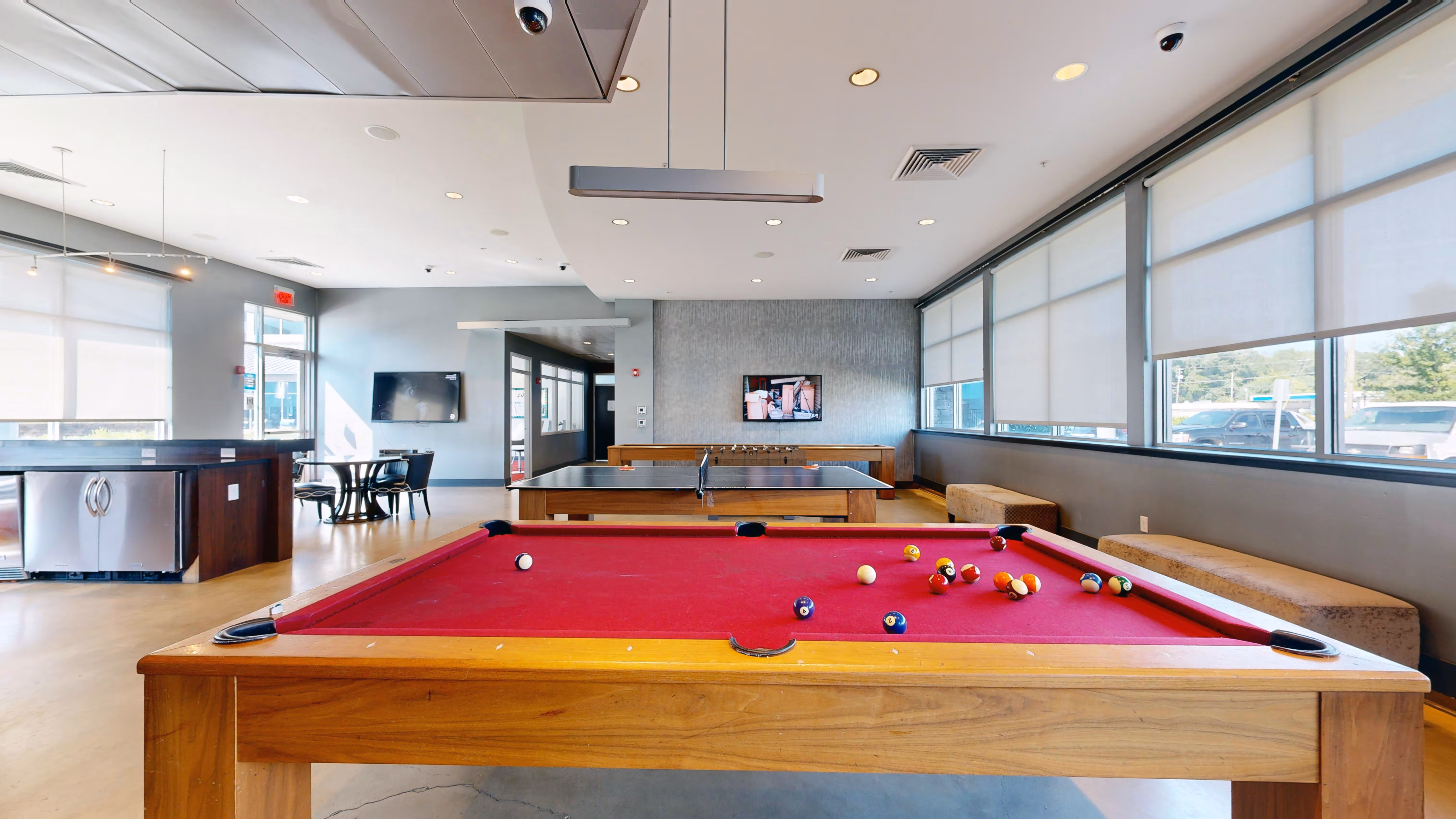 Pool table in the clubhouse