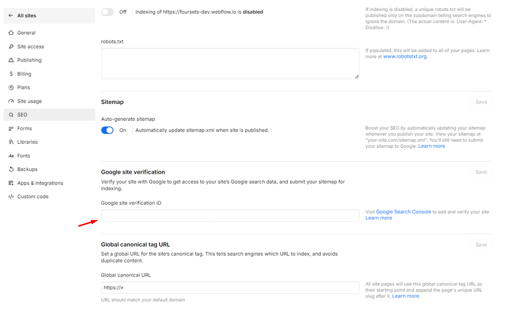 setting up Google Search Console
