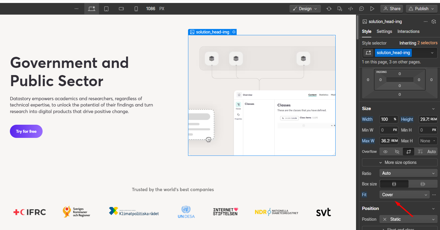 designing responsive images in Webflow