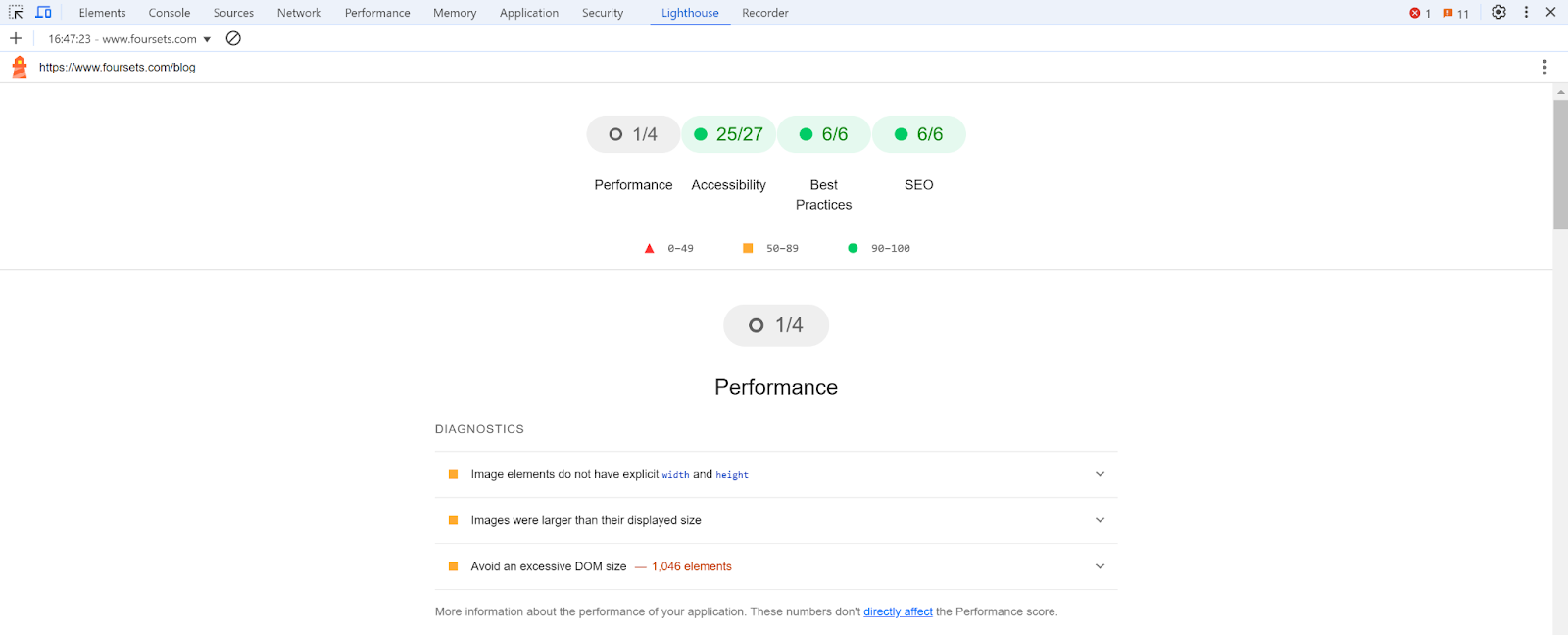 Lighthouse tab in the Chrome DevTools