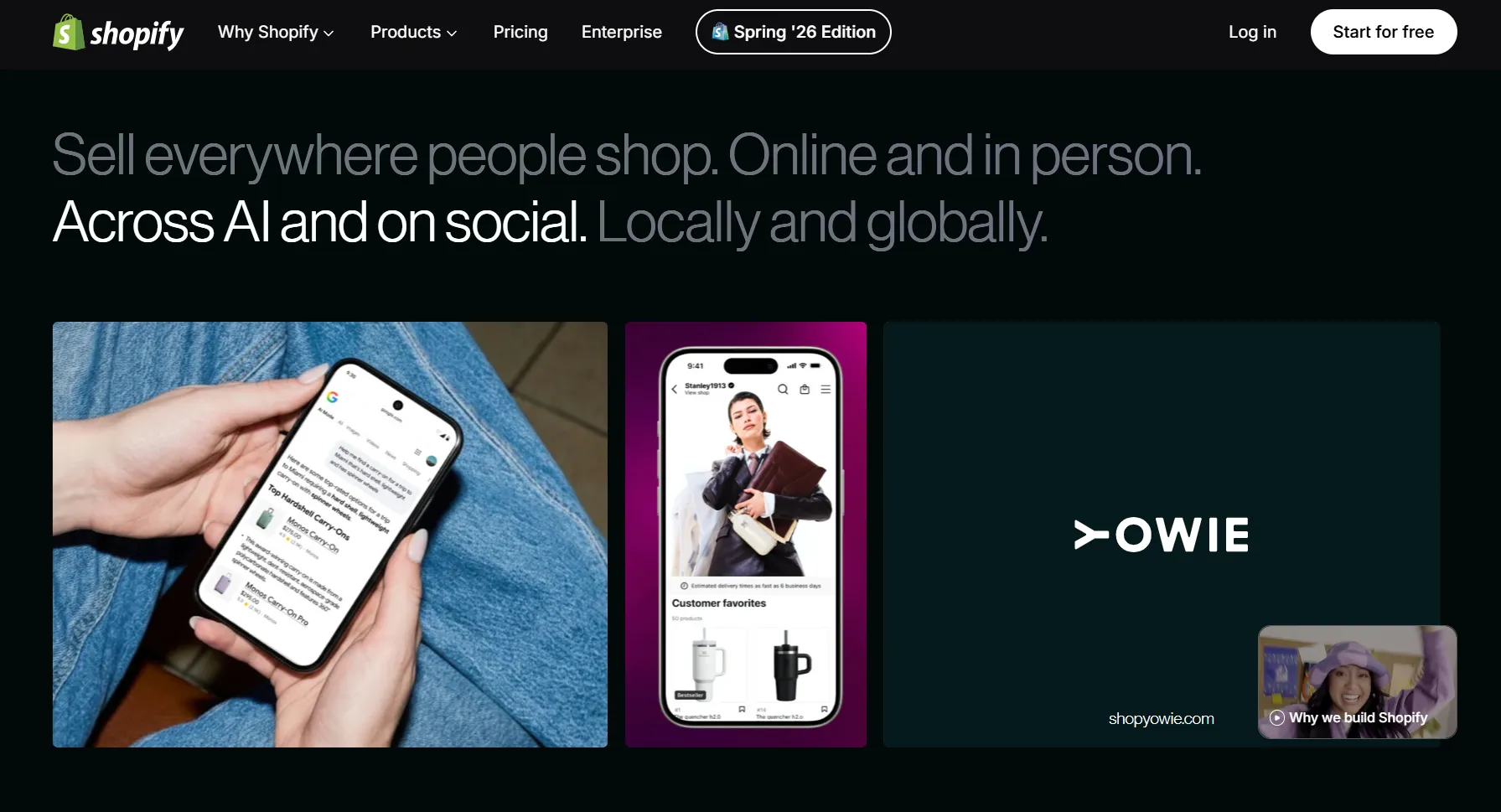 Shopify homepage
