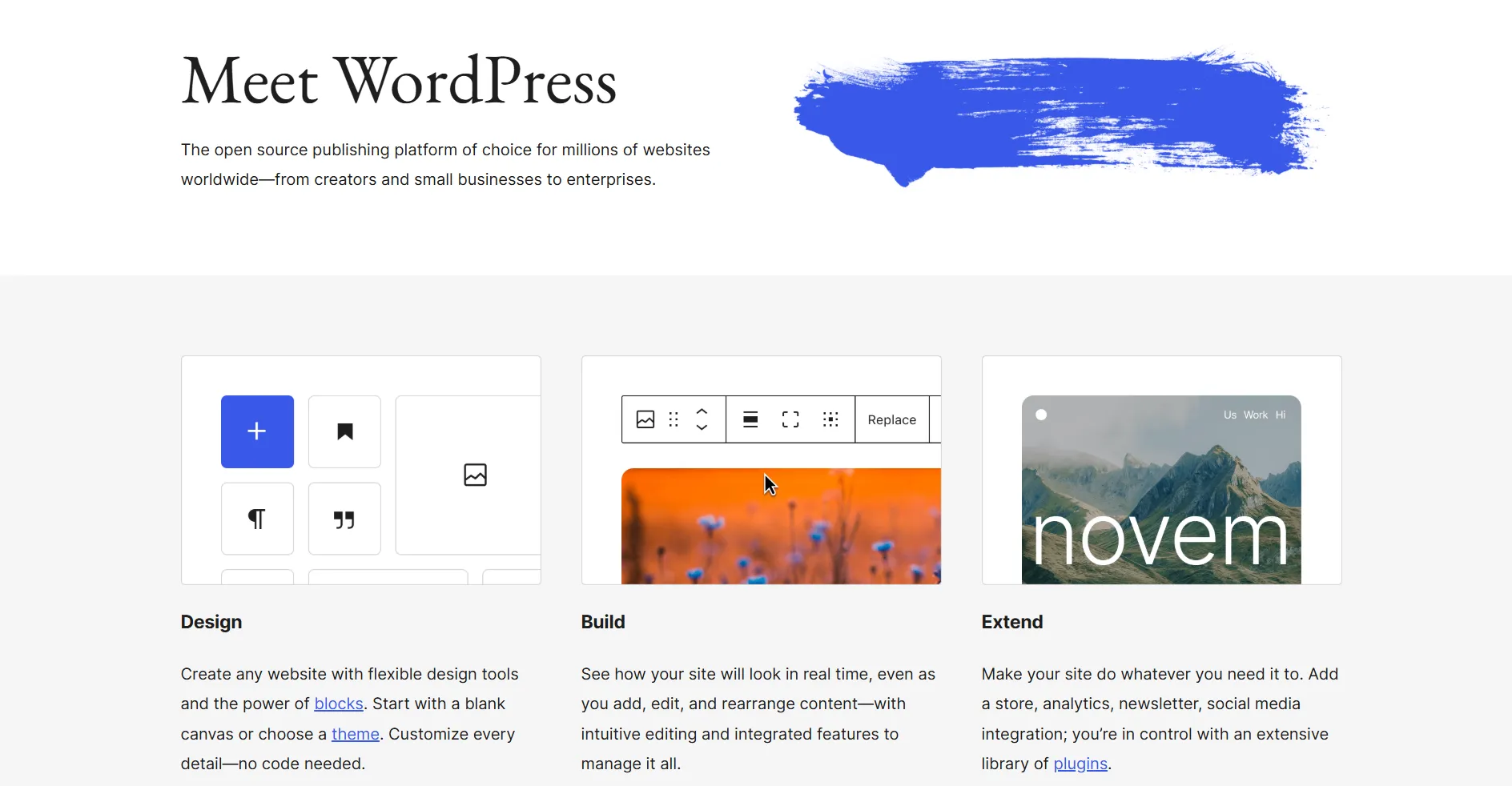 WordPress.org homepage