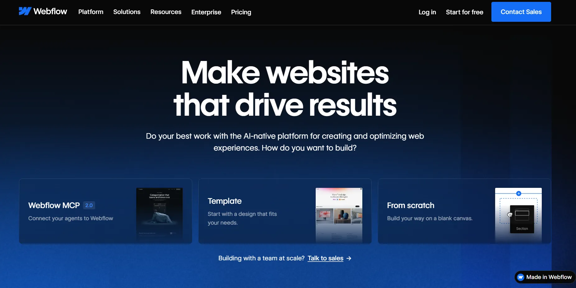 Webflow homepage
