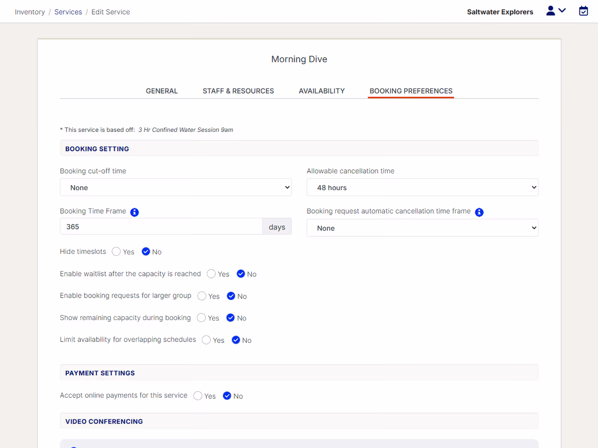 Service setup screenshot placeholder