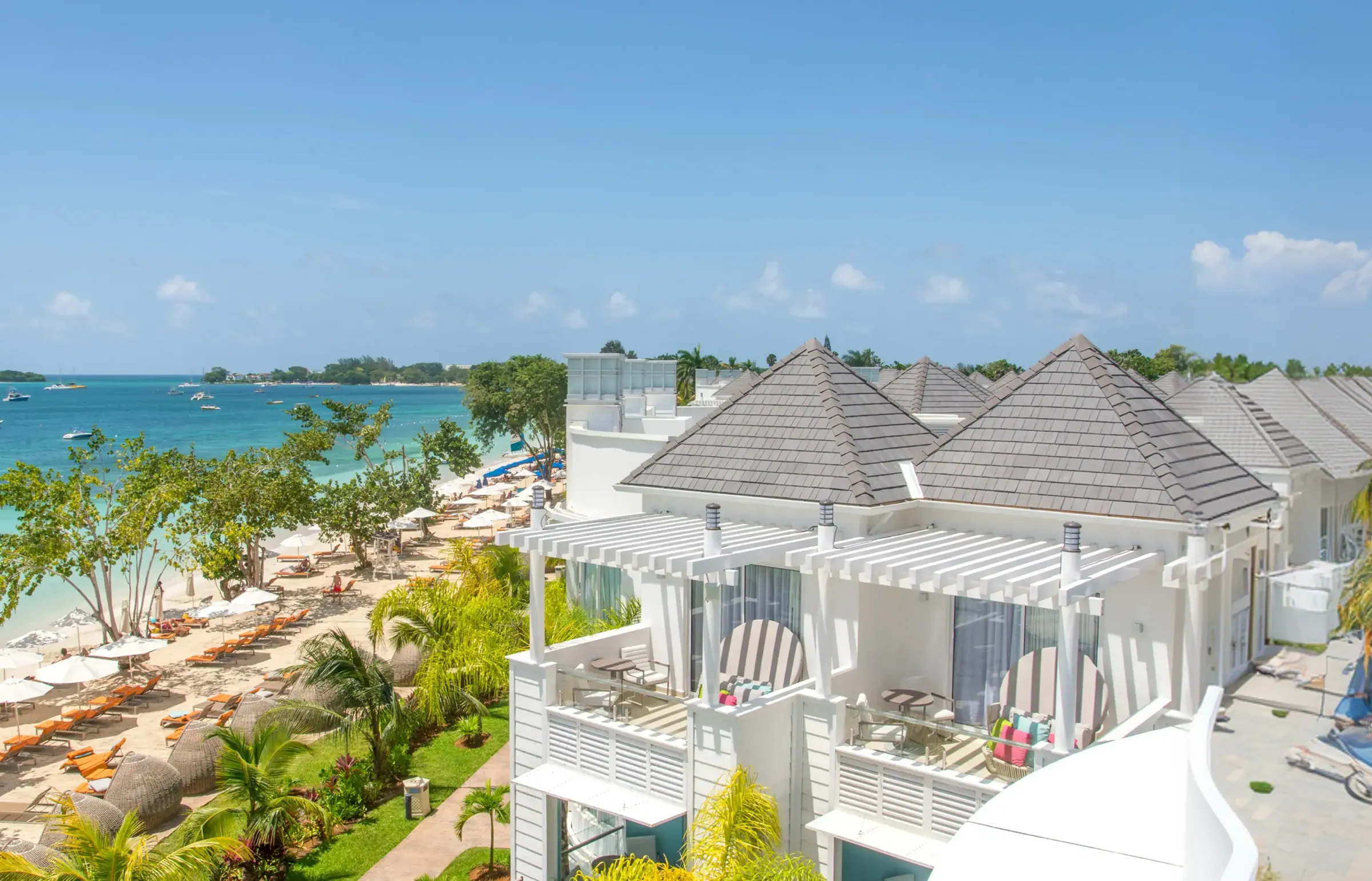 Caribbean beachfront resort villas roofed with Enviroshake synthetic slate