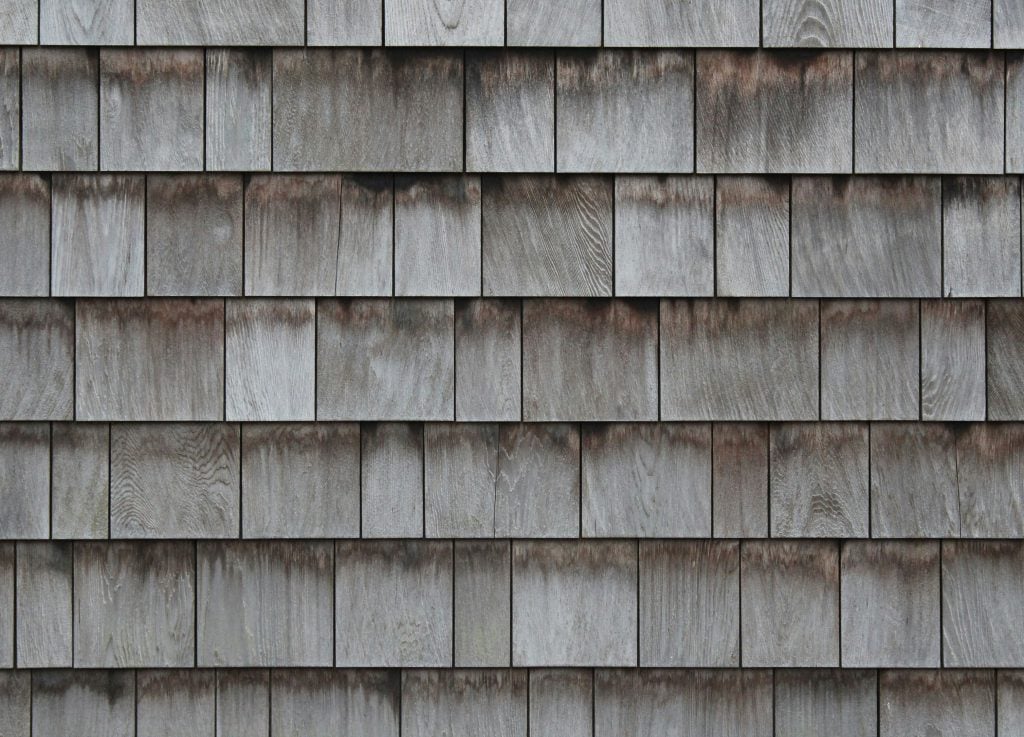 A natural silvered cedar roof showcasing textural variation