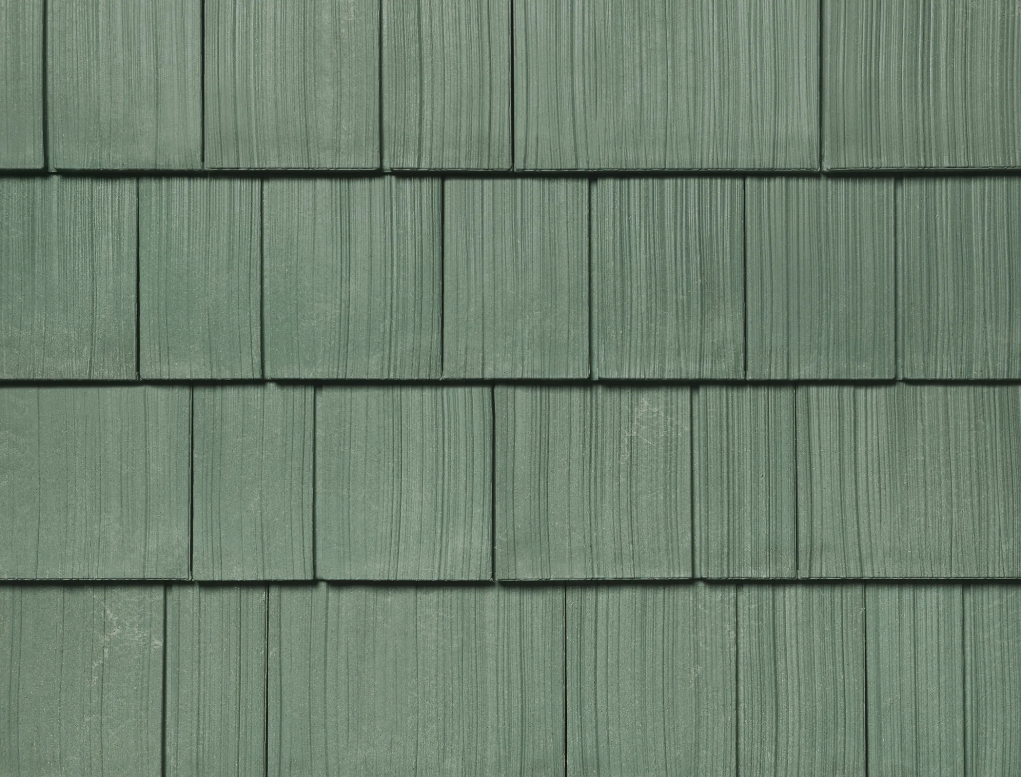 Sage Green shake colour sample showing wood-grain texture in staggered rows.