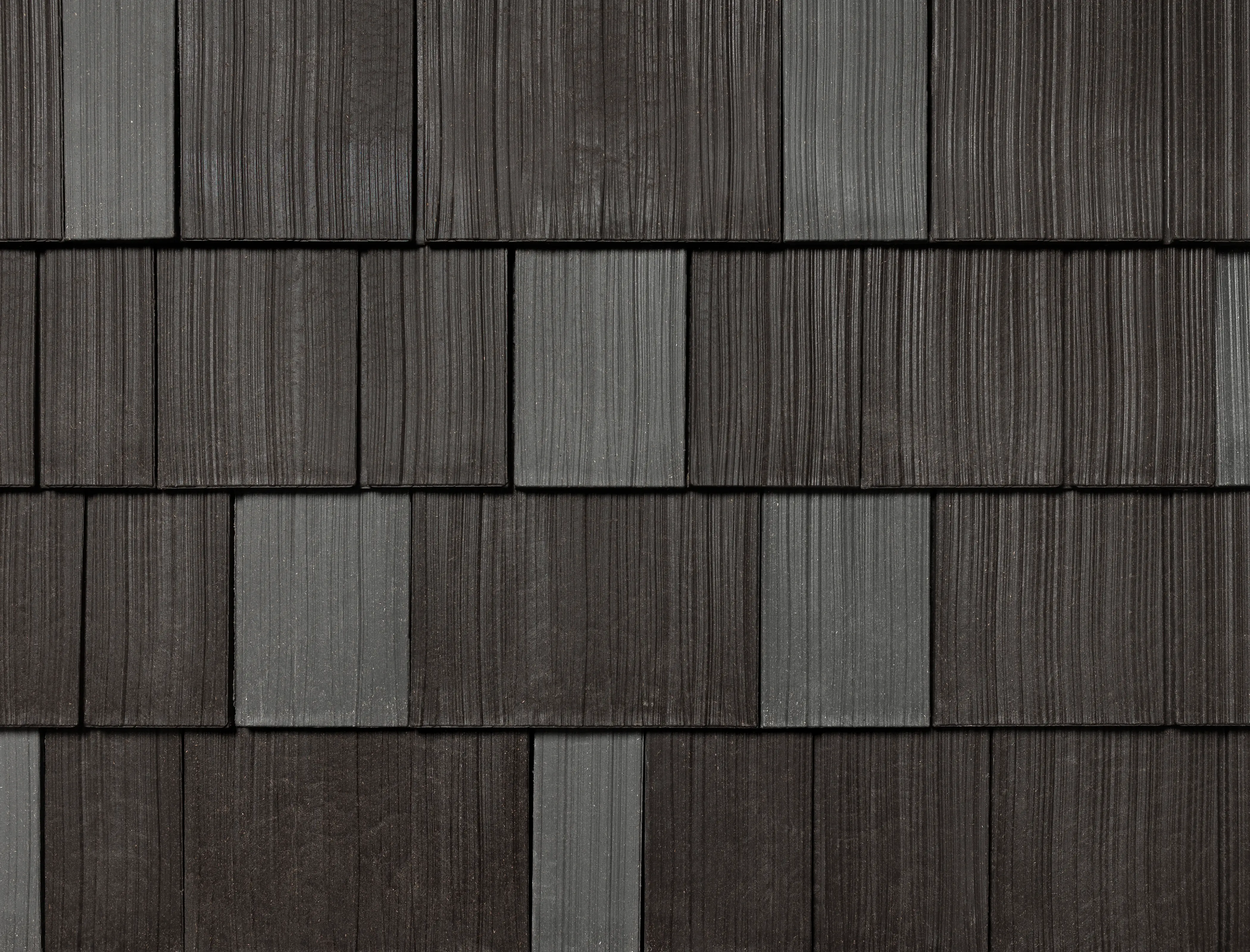 Multi-tone shake colour sample showing wood-grain texture in staggered rows.