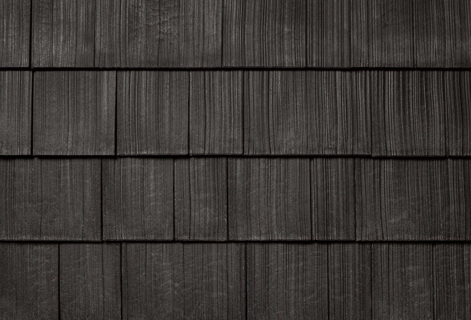 Close-up of dark Aged Cedar Enviroshake composite shake roofing