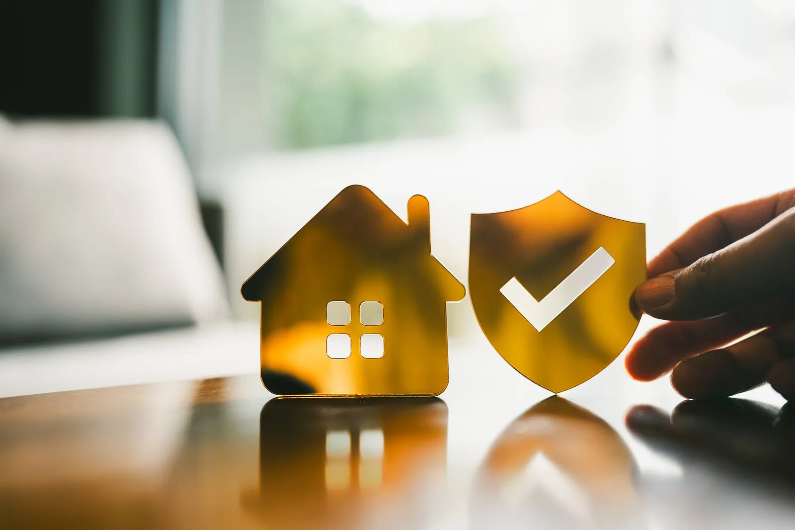House and shield icon representing roofing warranty and home protection