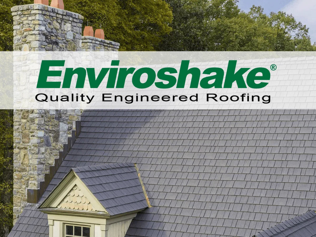 Luxury home with Enviroshake synthetic shingle roofing system engineered for long-lasting performance.