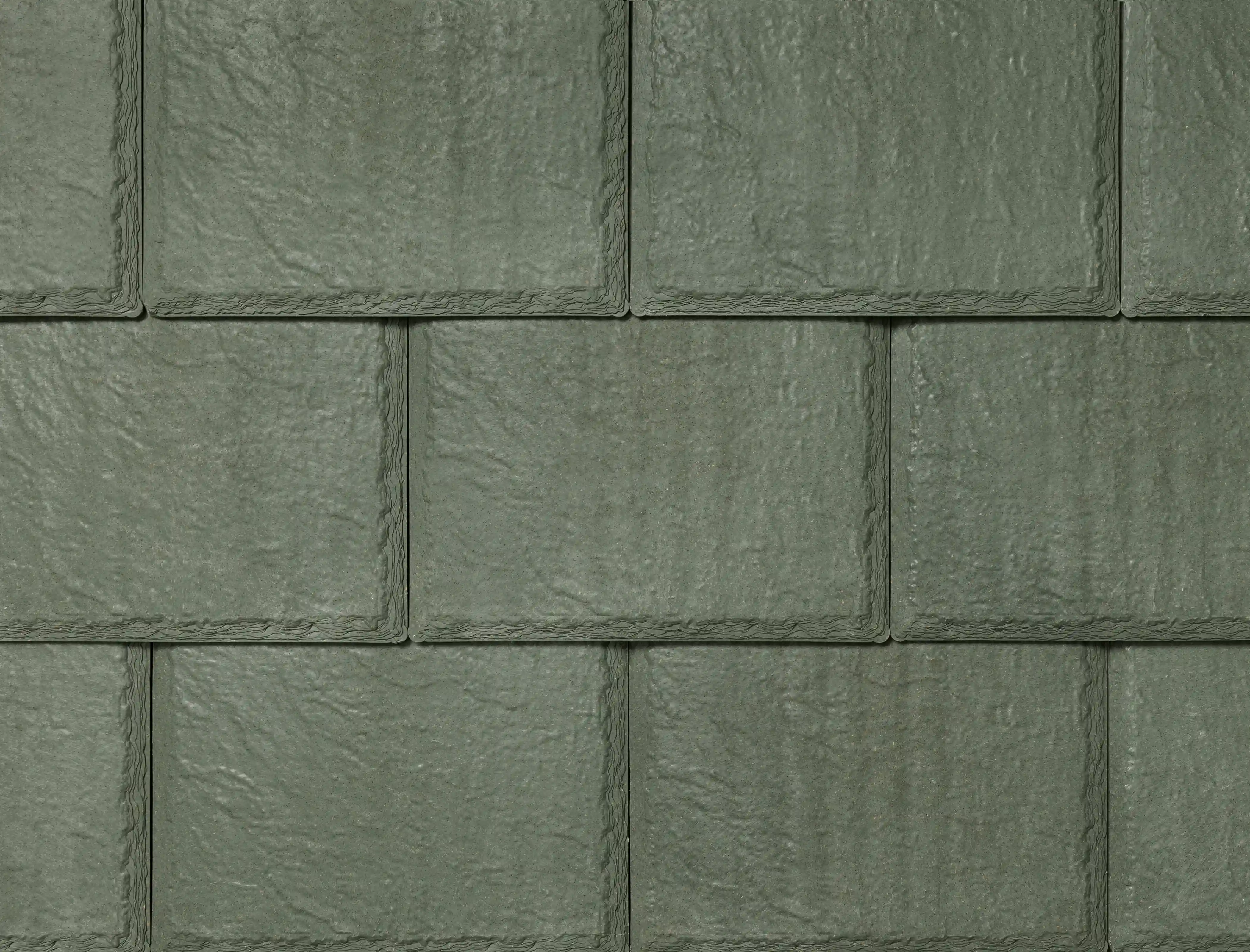 Close-up of Enviroslate tiles in Sage Green