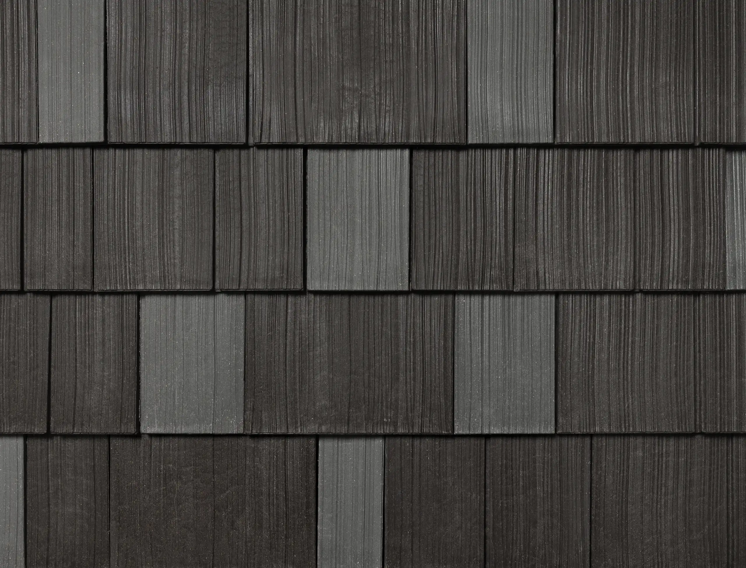 Multi-tone shake colour sample showing wood-grain texture in staggered rows.