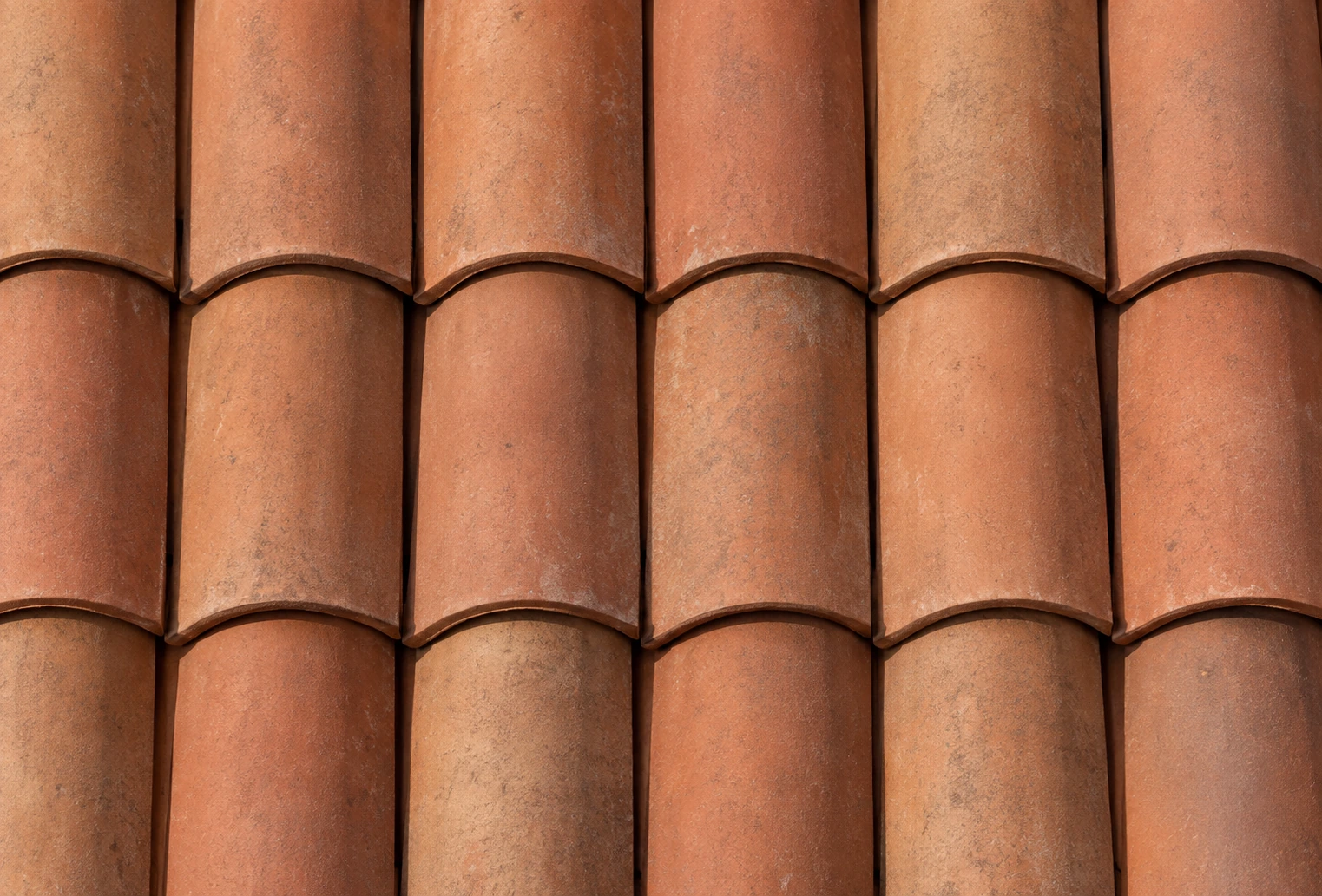 Clay barrel tile roofing texture