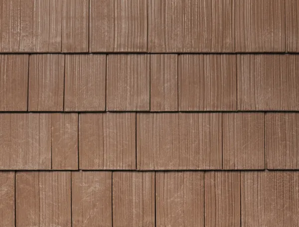 Red Wood Brown shake colour sample showing wood-grain texture in staggered rows.