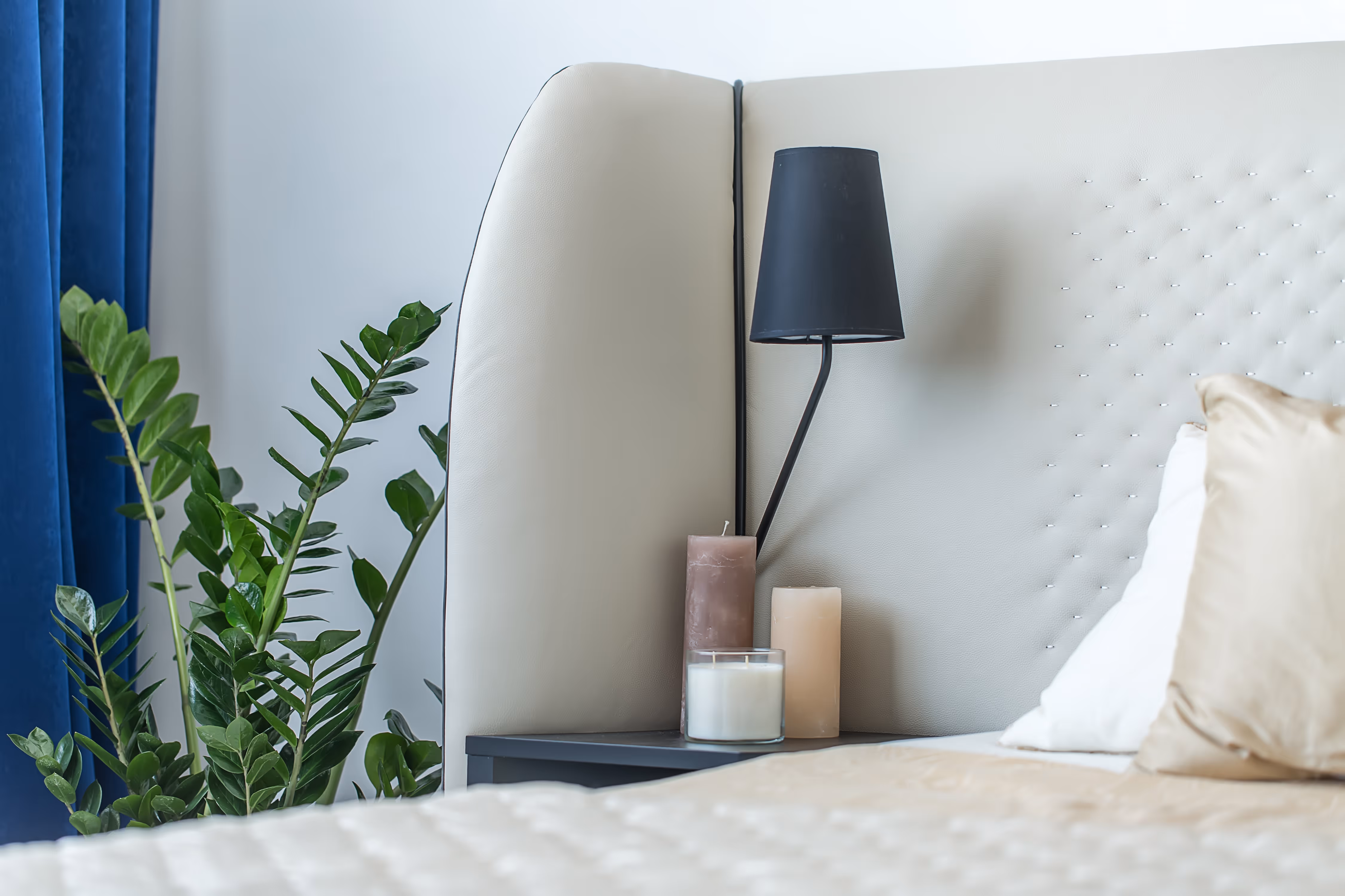 Plant and bed headboard