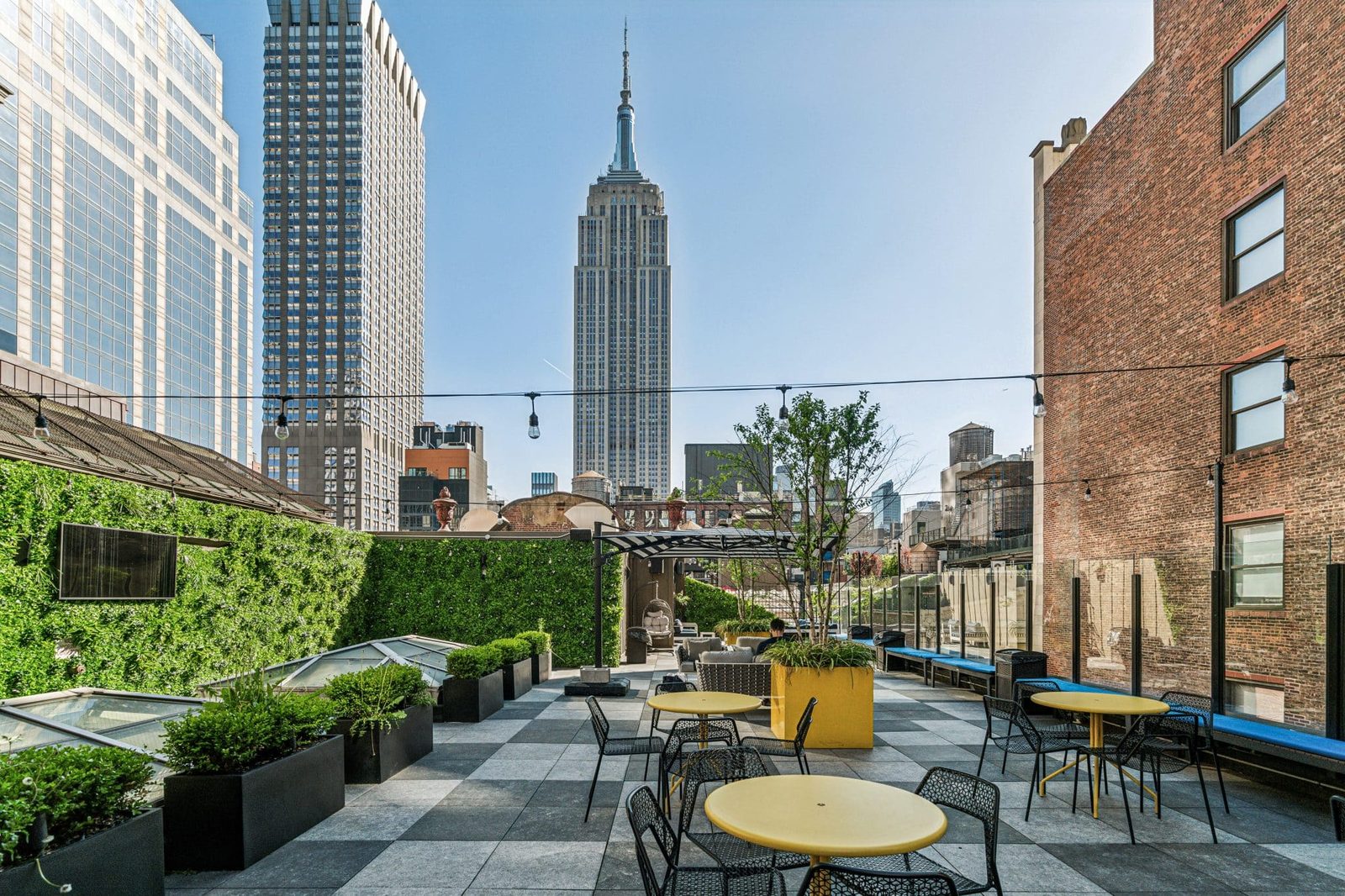 Jay Suites Fifth Avenue rooftop, looking toward the Empire State Building