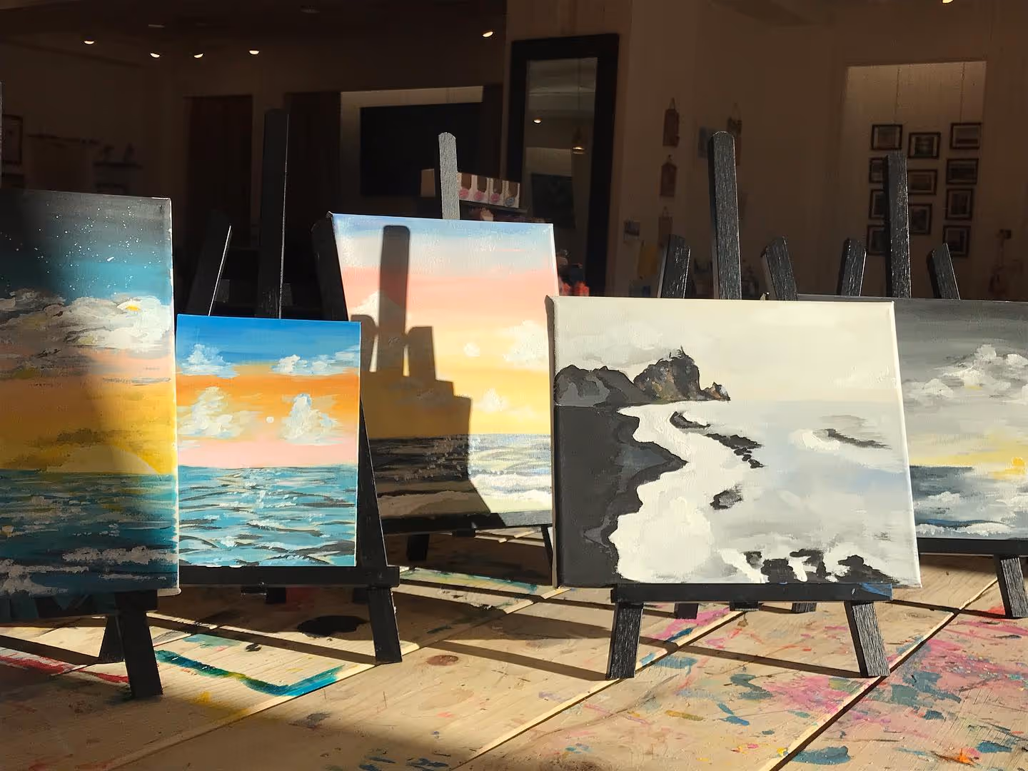Painting on stands from class