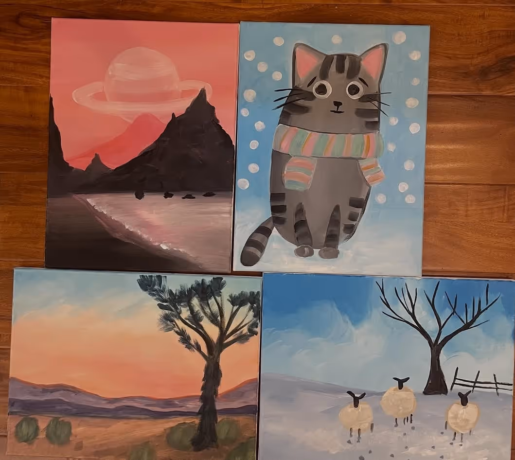 Art work completed by the kids.