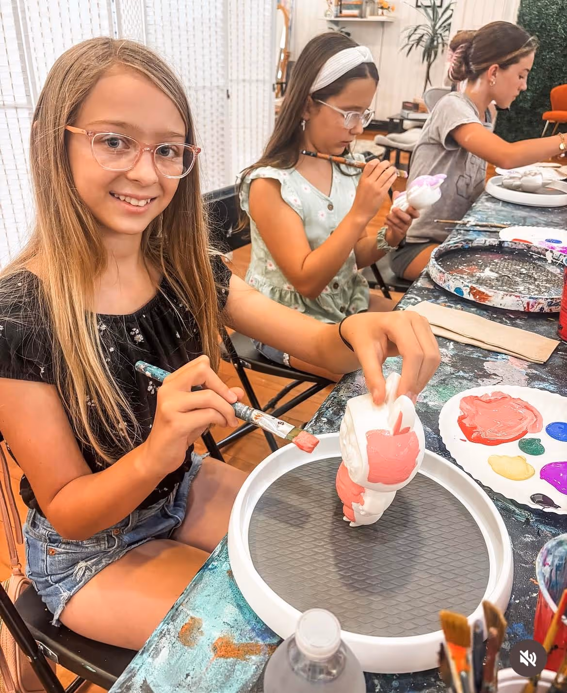 During an art class in Corona, CA