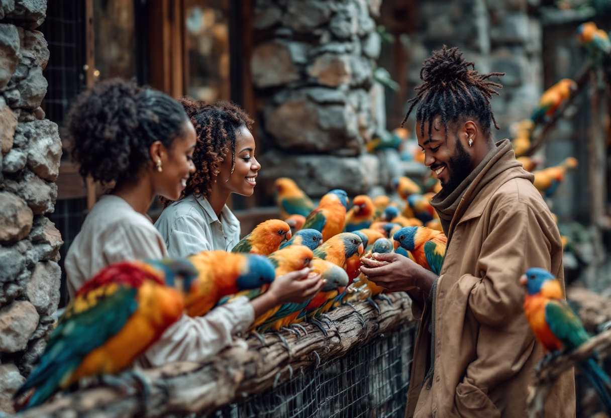 image of volunteers with animals
