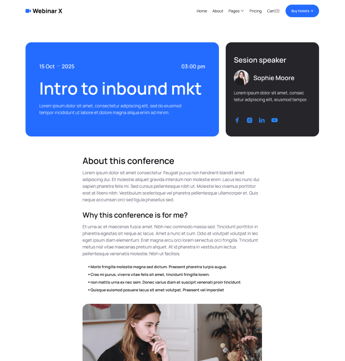 Webinar X - Webinar Single Main Page - Webinar Webflow Template