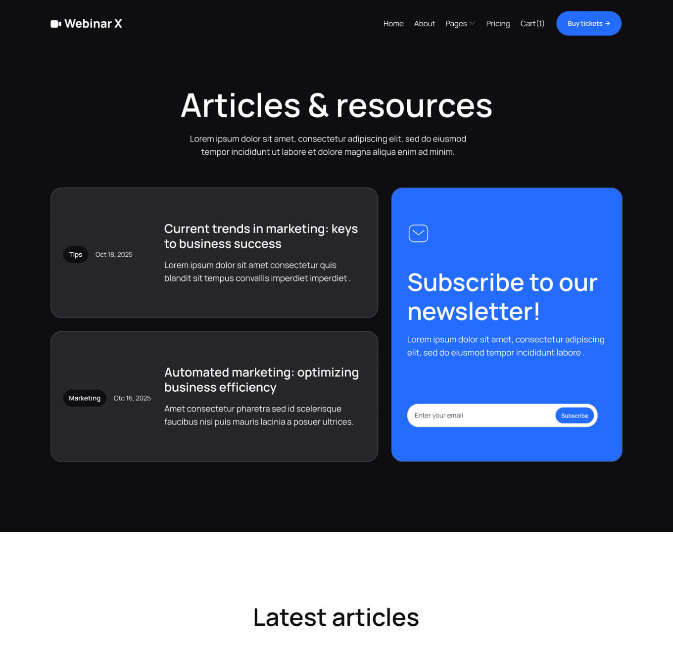 Webinar X - Blog V3 Page - Webinar Webflow Template
