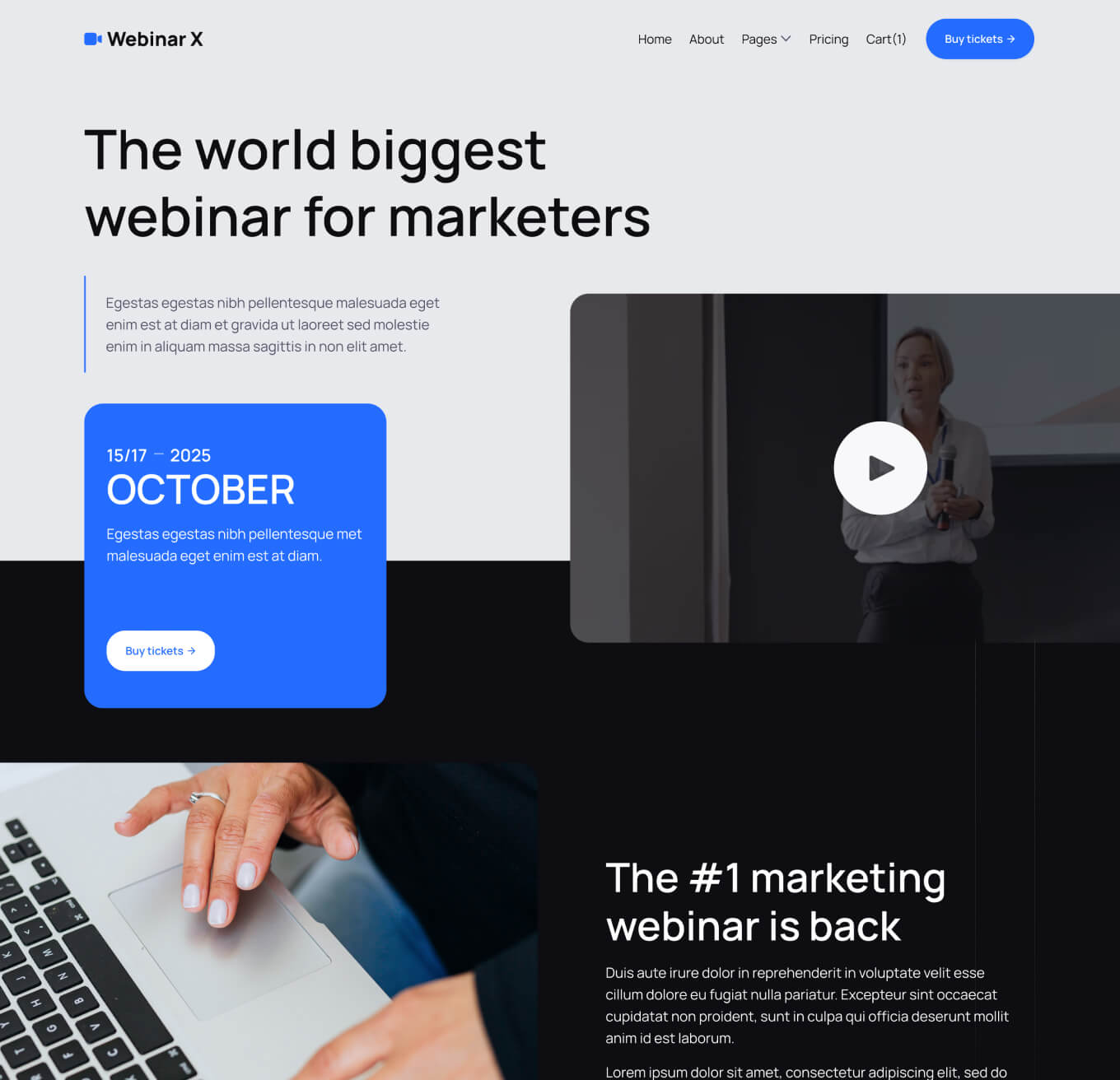 Webinar X - Home V2 Page - Webinar Webflow Template