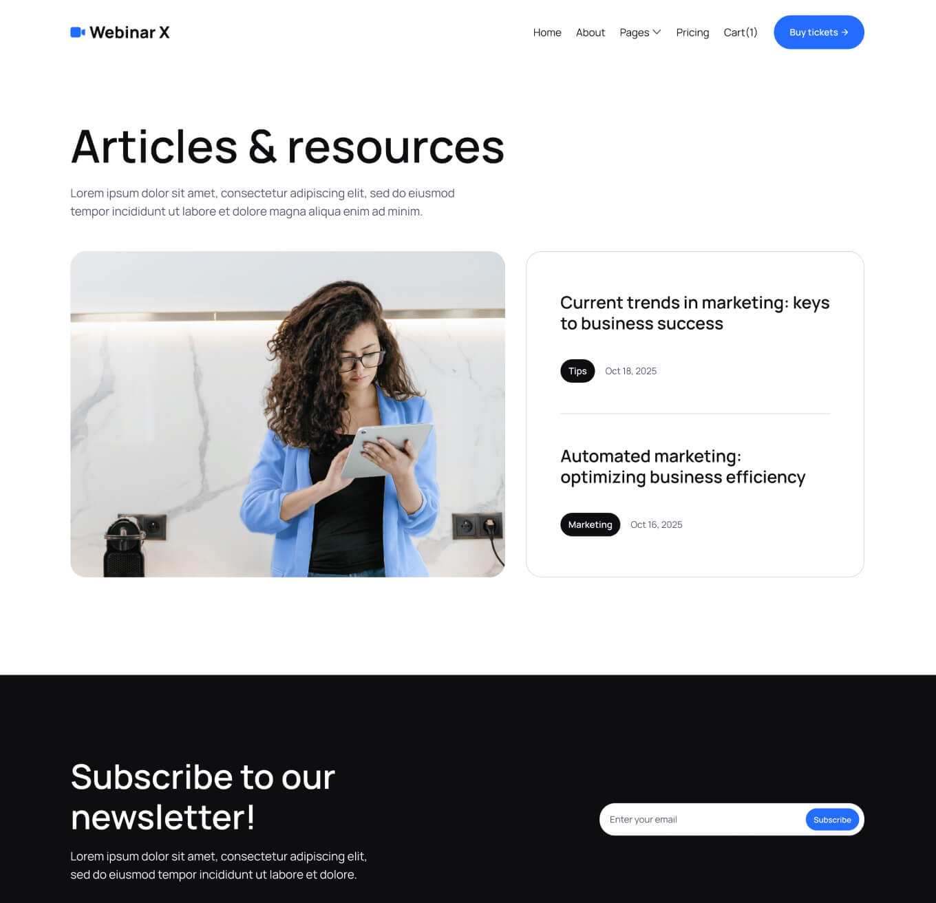 Webinar X - Blog V2 Page - Webinar Webflow Template