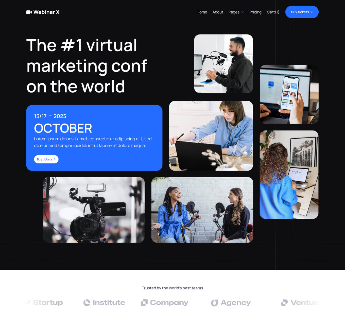 Webinar X - Home V1 Page - Webinar Webflow Template