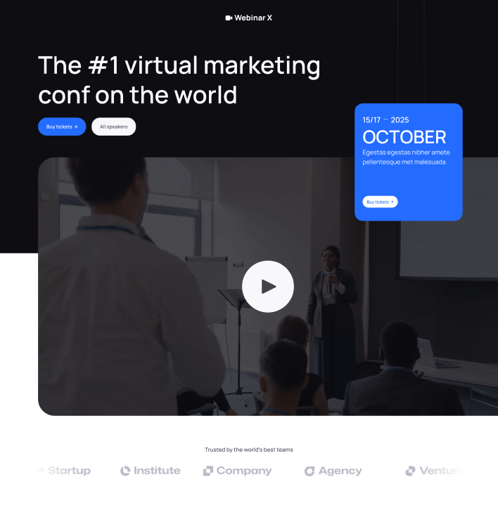 Webinar X - Landing Page - Webinar Webflow Template