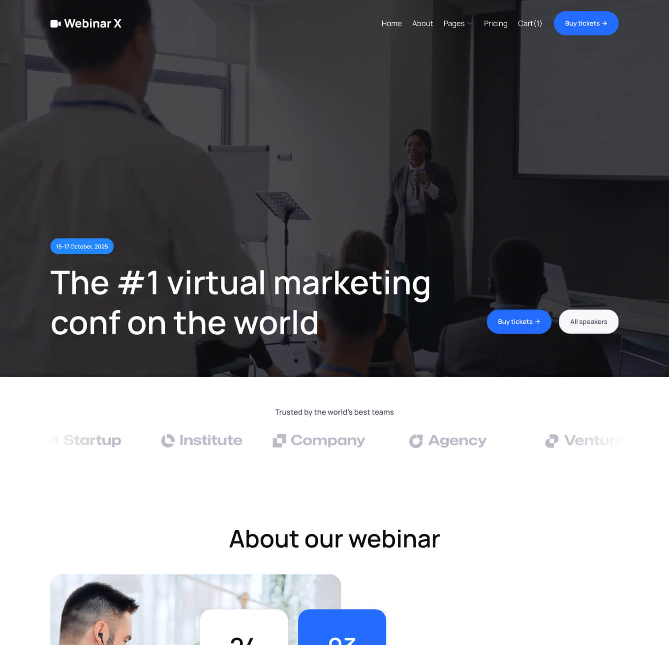 Webinar X - Home V3 Main Page - Webinar Webflow Template